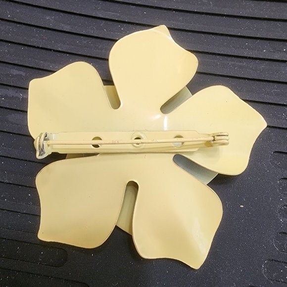 Brooch & Earrings - Vintage Painted Metal, Yellow & Orange, NWT  💛🧡 - Picture 8 of 12